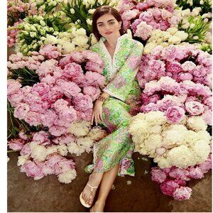 NWT Lilly Pulitzer Shealyn Maxi Caftan in Fauna Green/Lime Feeling Good sz 10